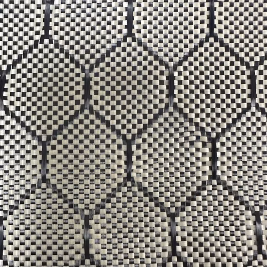 중국 공장 자카드 3K 240GSM 탄소 아라미드 직물 벌집 패턴 짠 탄소 섬유 직물